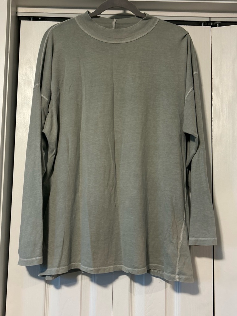 Women's Long-Sleeve Crewneck Shirt in Sage Green